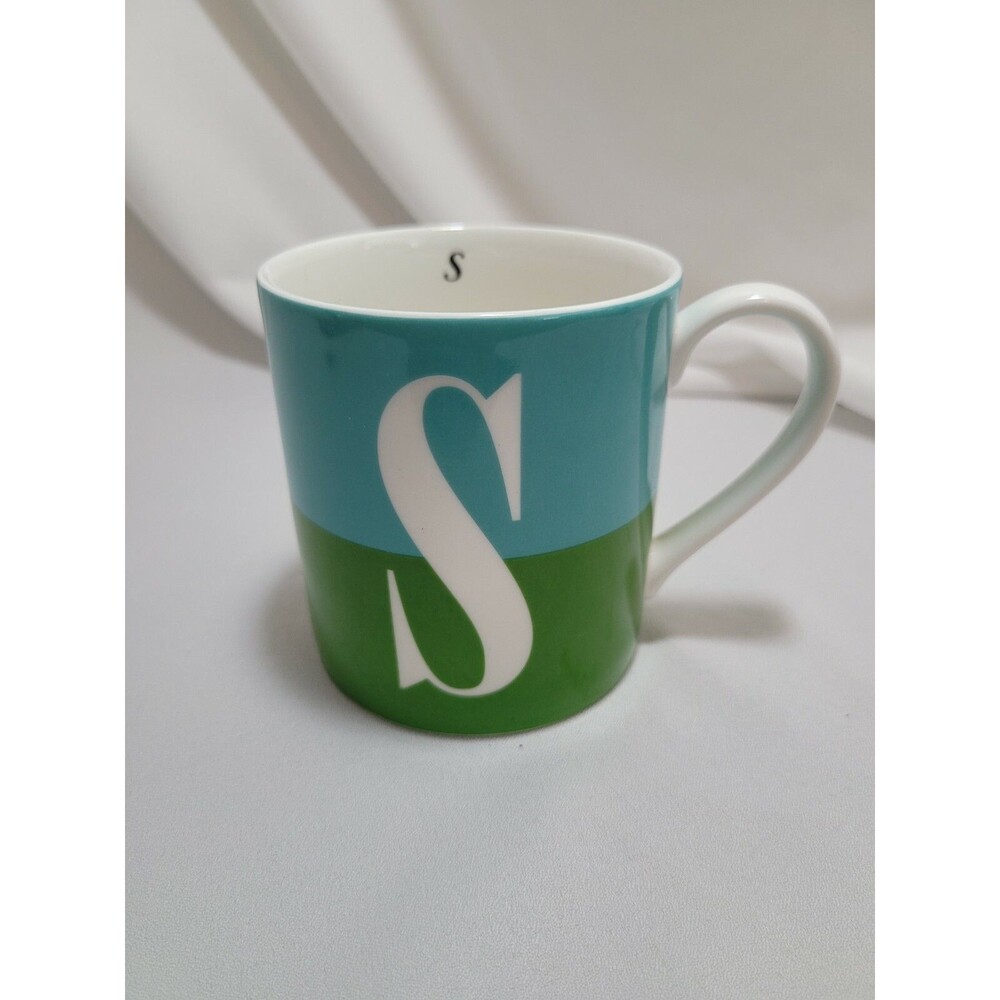 KATE SPADE New York Lenox Fine China Wickford Red Letter Day S Mug Blue Green